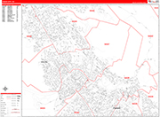 Union City  Wall Map Red Line Style